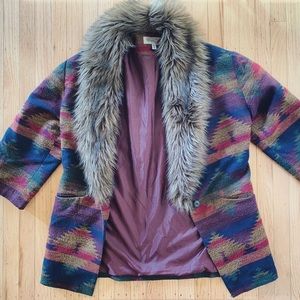 Beautiful Bohemian Faux Fur Ecote Coat